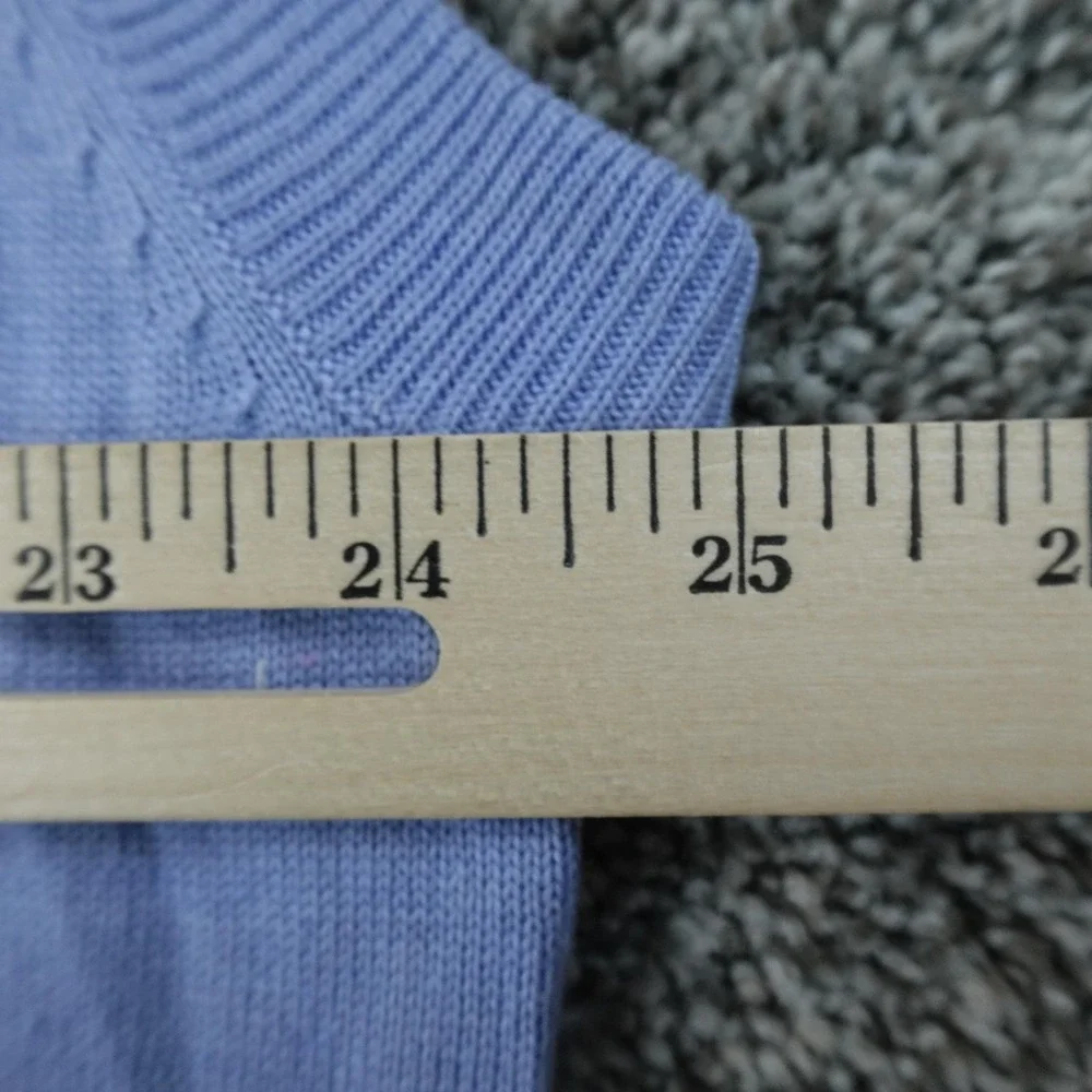 Paul Fredrick Sweater Vest Mens 2XLT Blue Silk Cashmere V Neck Knit Grandpa Cozy